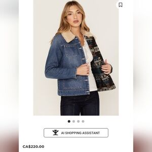 Idyllwind Reversible Sherpa Blanket Denim Jacket- Aztec/Medium Wash